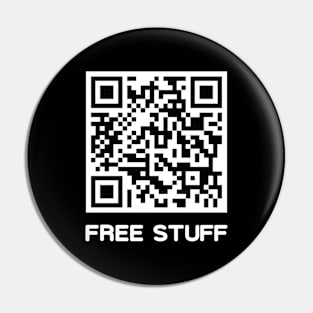 Rick Roll QR Code with "Free Stuff" Bait Pin