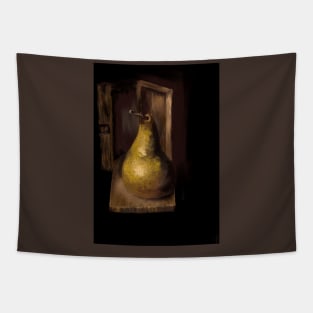 Pear in Wood Box Painting Renaissance Style Tapestry