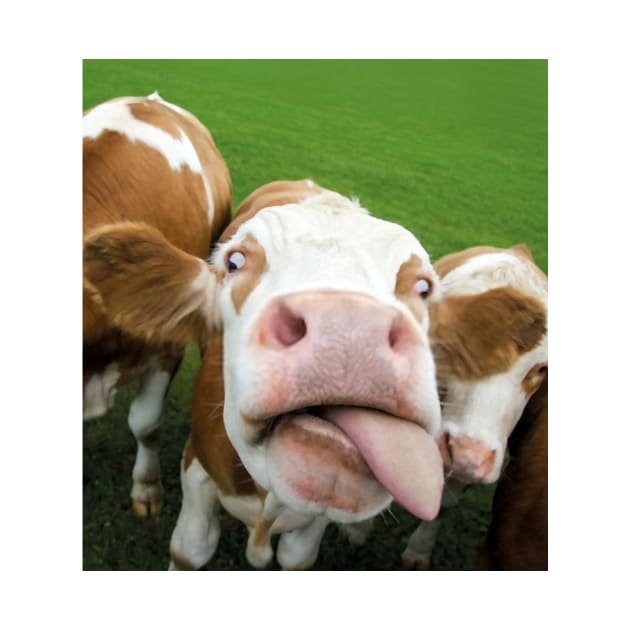 Funny Cow Tongue Smile Happy Gift by Lisa L. R. Lyons