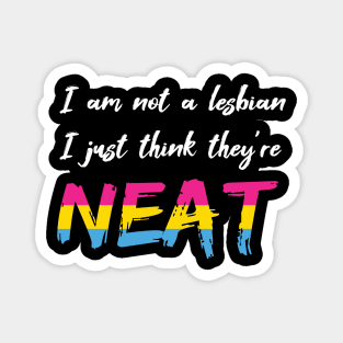 I'm not a Lesbian, I just think they're NEAT (pansexual pride) Magnet