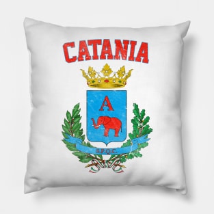 Catania, Sicilia / Retro Italian Region Design Pillow