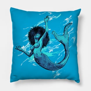 Blue Mermaid Pillow