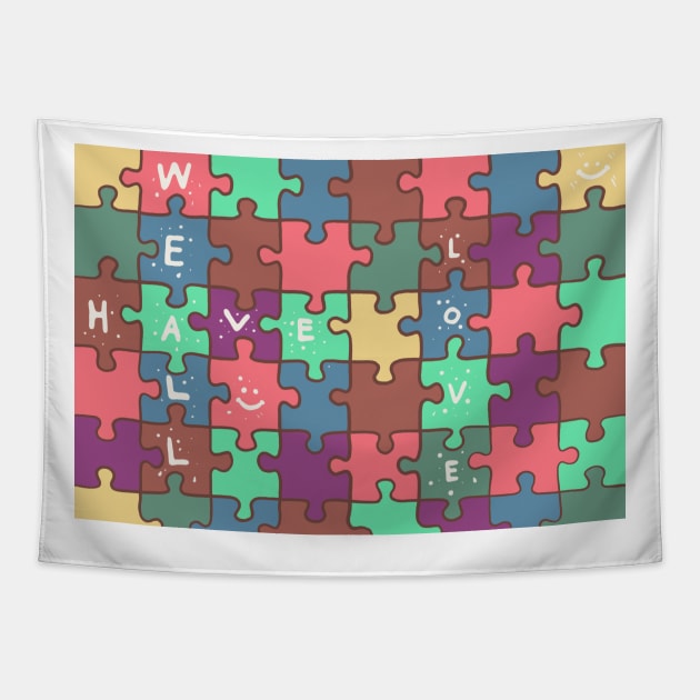 Autism Awareness Design Support Tapestry by Merchsides