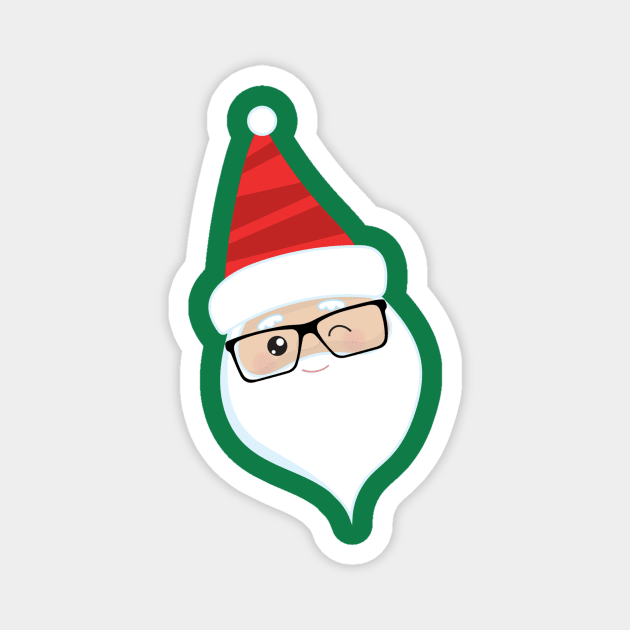 Winking Santa Wearing Glasses Magnet by DANPUBLIC