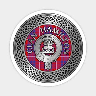 Clan Hamilton Crest & Tartan Knot Magnet