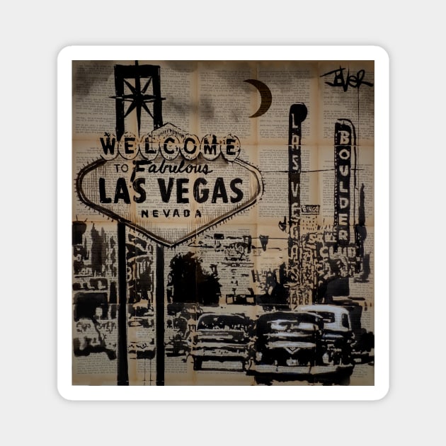 Viva Las Vegas Magnet by Loui Jover 