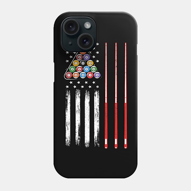 American Flag Billiard Pool Player Phone Case by Happy Shirt