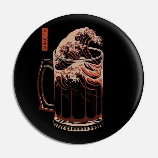 The Great Wave of Beer Pin by Elan Harris