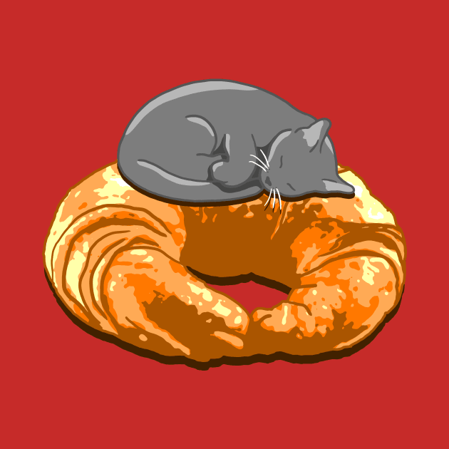 Croissant Grey Cat by CCDesign