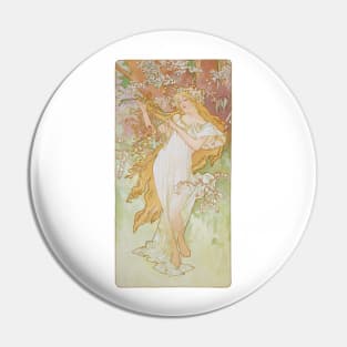 Four Seasons by Mucha, Spring Pin