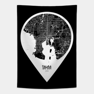 Tampa, USA City Map - Travel Pin Tapestry