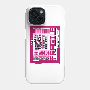 MAGENTA FRAGILE Cyberpunk Inspired Human Shipping Label Phone Case