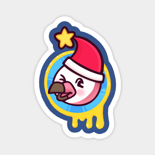 Flamingo in a Santa hat Magnet by Pickledjo