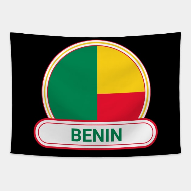 Benin Country Badge - Benin Flag Tapestry by Yesteeyear