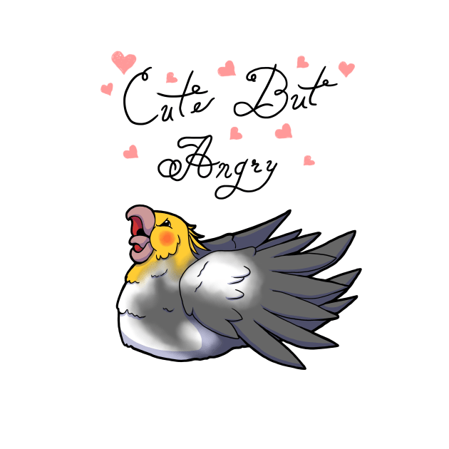 Cute But Angry (White, grey and yellow tiel) by Adastumae