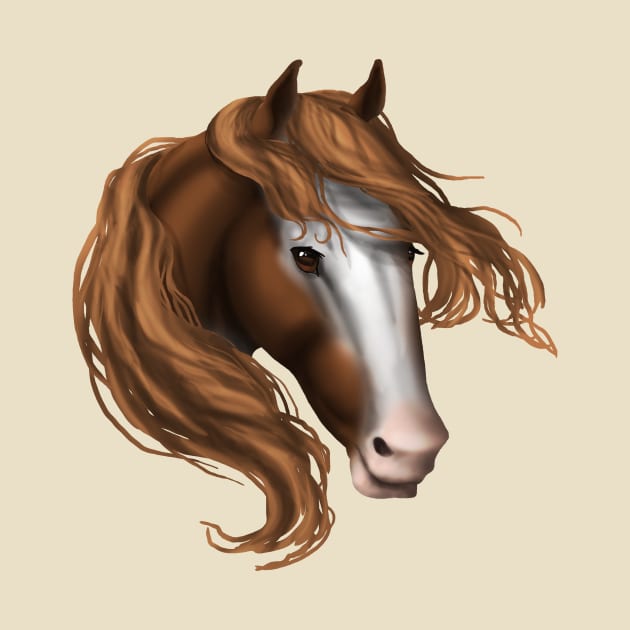 Horse Head - Bald Face Brown Eyes by FalconArt