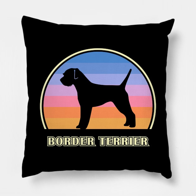 Border Terrier Vintage Sunset Dog Pillow by millersye