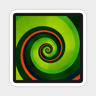 ART leather green spiral Magnet