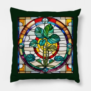 Climbing Monstera Stained Glass Pillow