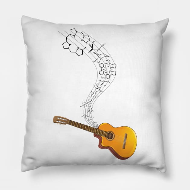 Chemistry music Pillow by Polyart