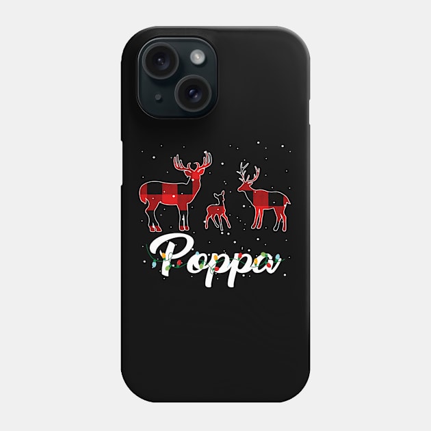 Poppa Reindeer Plaid Pajama Shirt Family Christmas Phone Case by intelus