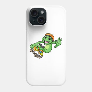 Frog as Inline Skater with Inline Skates and Helmet Phone Case