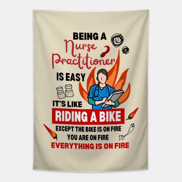 Funny Nurse Practitioner Nurse Joke Puns in Emergency Tapestry by Mochabonk