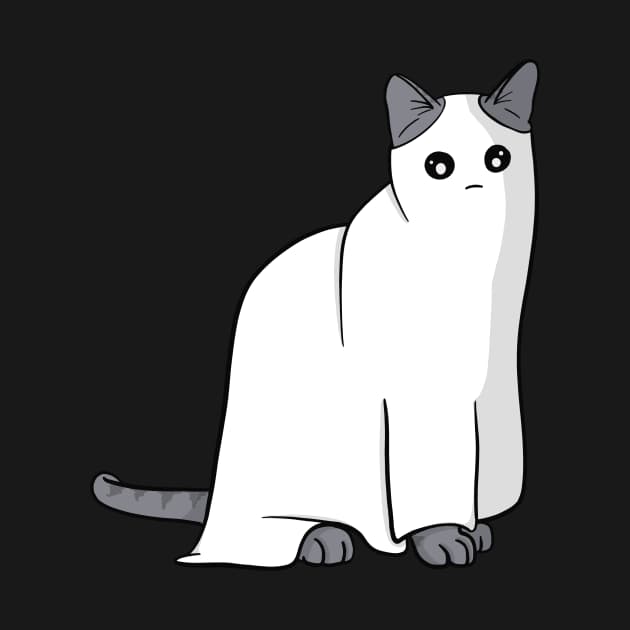 Halloween Ghost Cat Cute Spoopy Kitten Lover - Cat Lover - T-Shirt