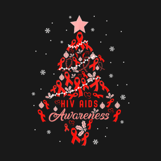 Christmas Tree HIV AIDS Awareness T-Shirt