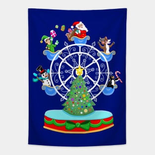 Festive Christmas Ferris Wheel Tapestry