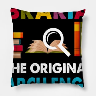 Librarian Tees The Original Search Engine Book Lover Gift Pillow