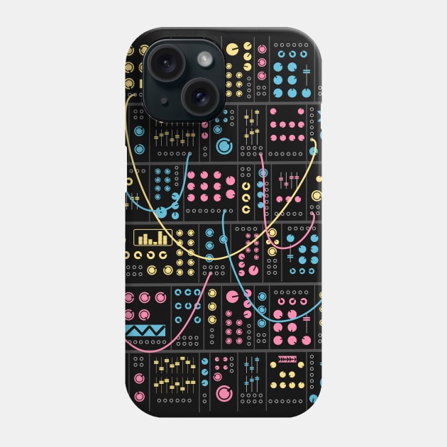 Modular Synthesizer Synthwave Phone Case by Mewzeek_T