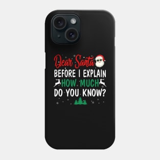 Funny Christmas Dear Santa I Can Explain Phone Case