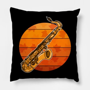 Fall Saxophone Saxophonist Autumn Thanksgiving Pillow