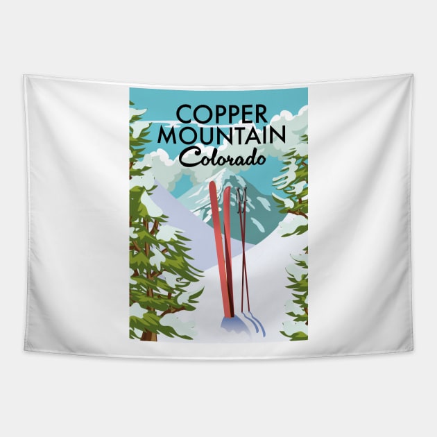 Copper Mountain Colorado Ski poster Tapestry by nickemporium1