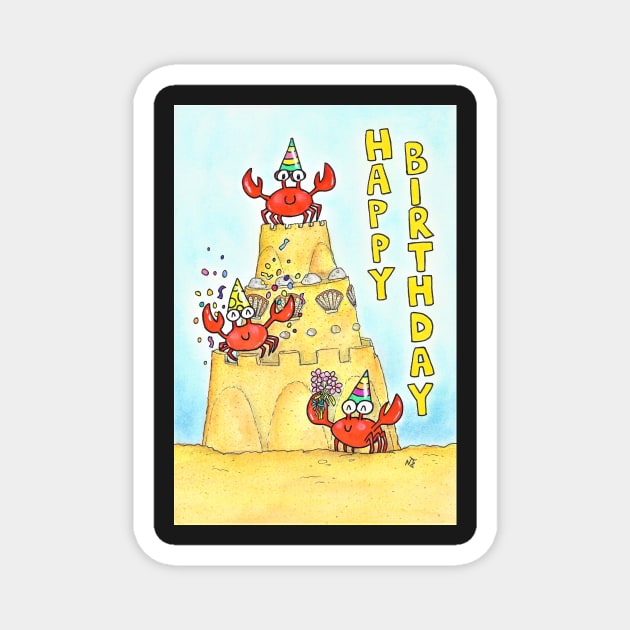 Red Crabs Birthday Magnet by nicolejanes