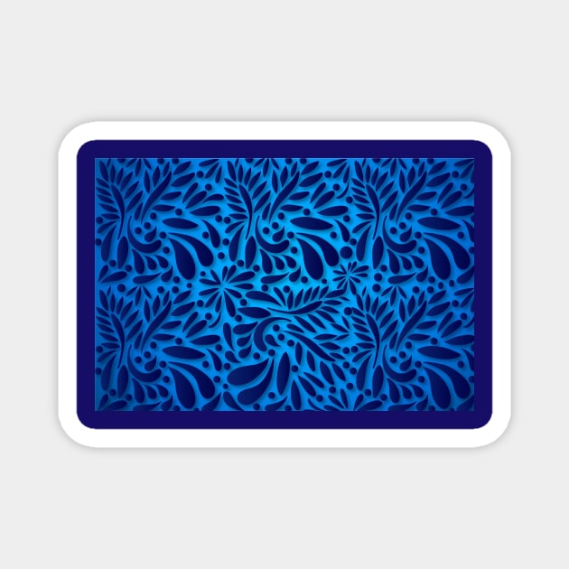 Blue Pattern Magnet by TAMOH65