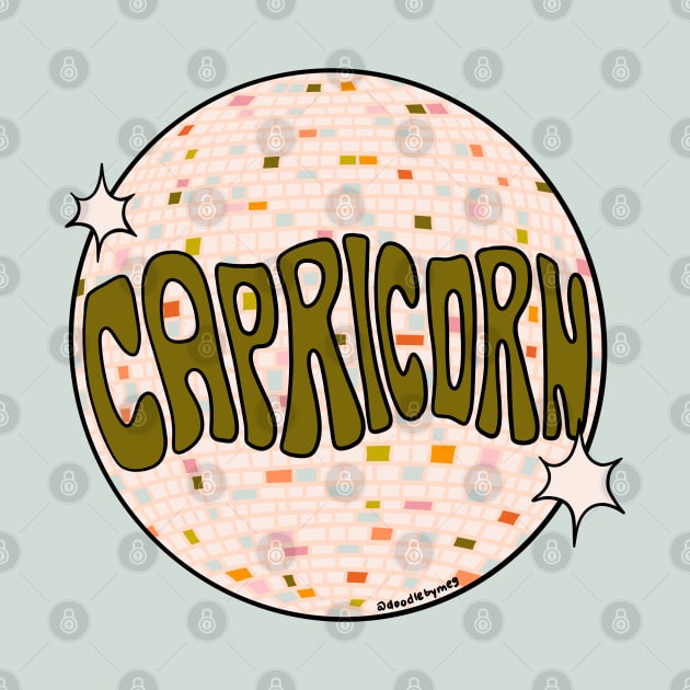 Capricorn Disco Ball by Doodle by Meg