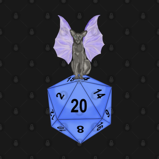 Druid cat. Winged cat. D20 by KateQR
