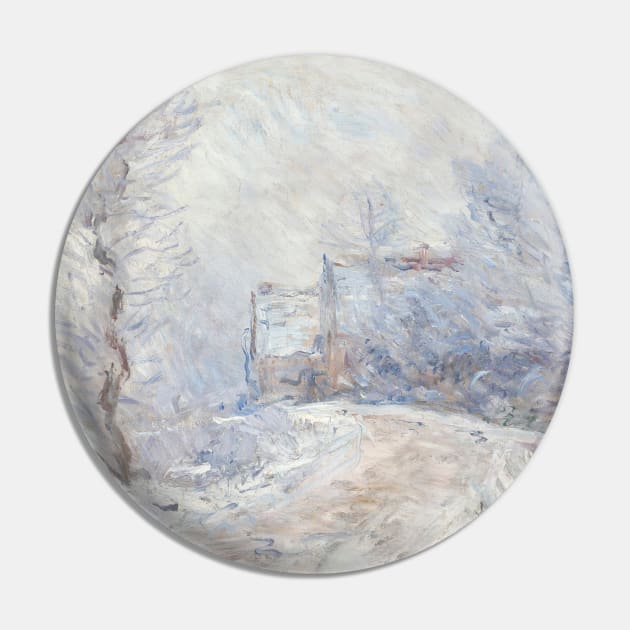 L'entree de Giverny Sous la Neige by Claude Monet Pin by Classic Art Stall