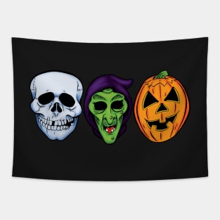 3 HALLOWEEN MASKS Tapestry