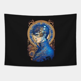 Steampunk Man - A fusion of old and new technology Tapestry