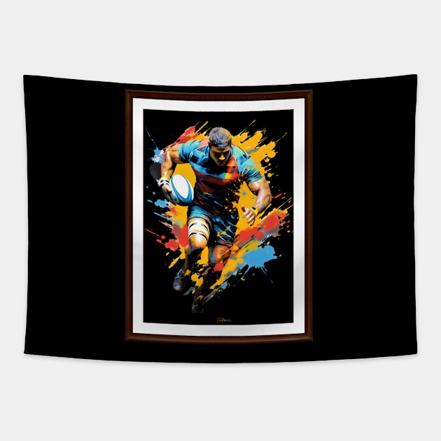 Rugby Lover Tapestry by Funtomass