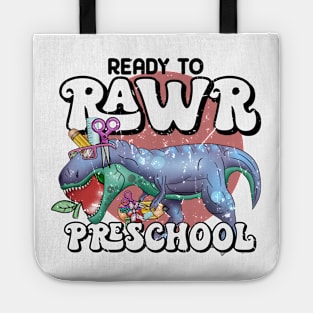 Ready to rawr preschool Tote