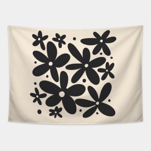 Abstract monochrome daisies Tapestry