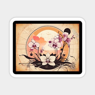 Orchid Wildflower Flower Flowers Vintage Since Magnet