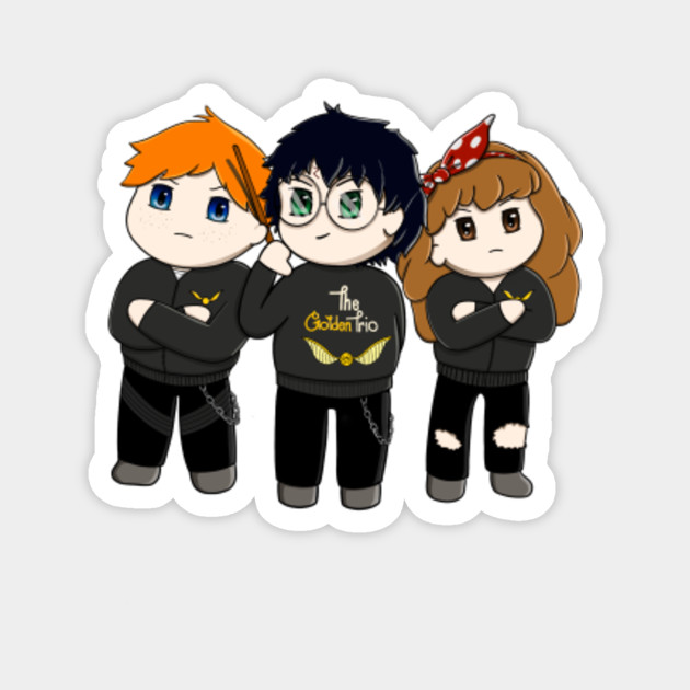 The Golden Trio Biker Gang Harry Potter Merchandise Magnet Teepublic