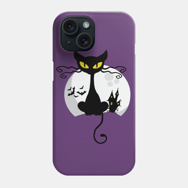 Black Cat Halloween edition Phone Case by Duukster