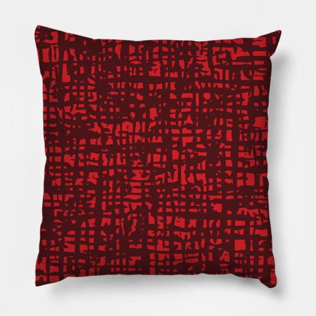 Fibre Mesh Pattern (Red) Pillow by John Uttley