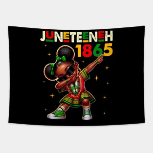 Juneteenth Dabbing Black Girls Queen Melanin Brown Skin Dab Tapestry